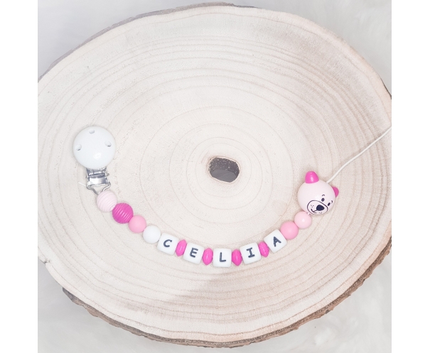 Attache tétine Célia nounours