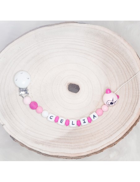 Attache tétine Célia nounours