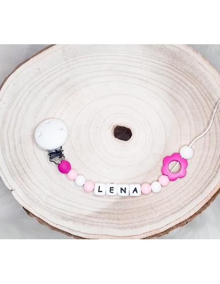 Attache tétine Lena fleur