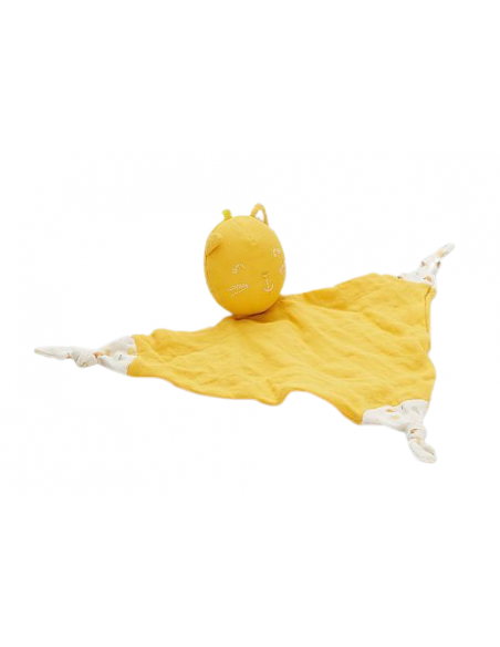 Doudou chaton personnalisé - jaune