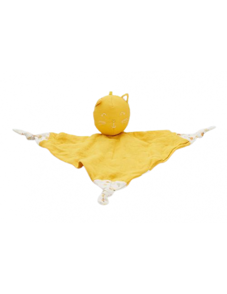 Doudou chaton personnalisé - jaune