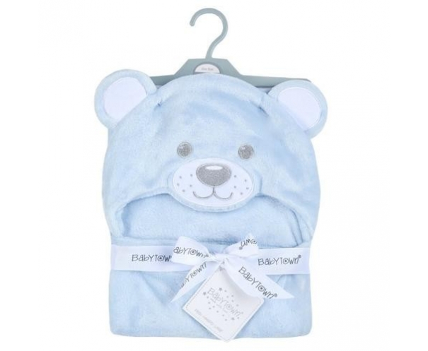 Cape de bain Ourson personnalisable - Bleu / blanc