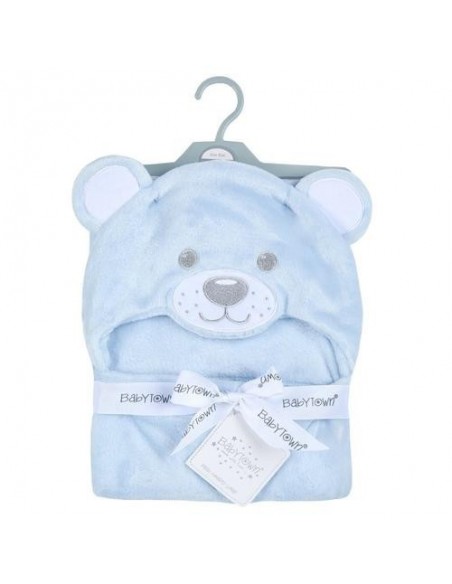 Cape de bain Ourson personnalisable - Bleu / blanc