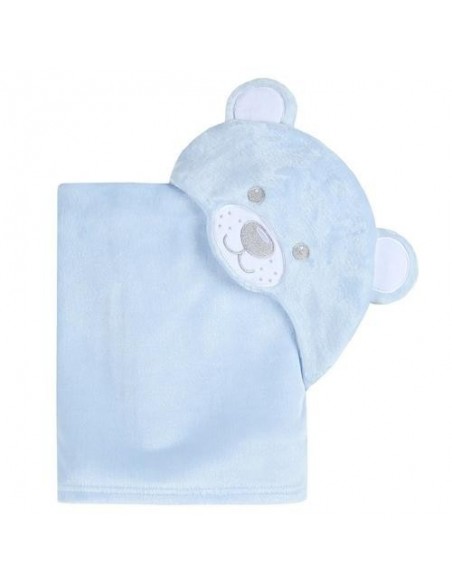 Cape de bain Ourson personnalisable - Bleu / blanc