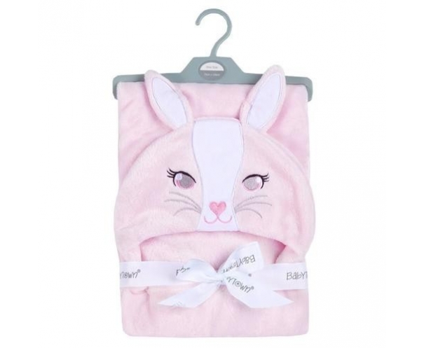 Cape de bain Bunny personnalisable - Rose / blanc