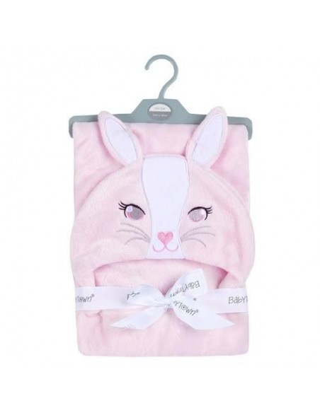 Cape de bain Bunny personnalisable - Rose / blanc