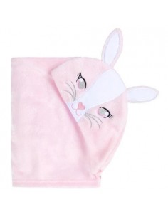 Cape de bain Bunny personnalisable - Rose / blanc