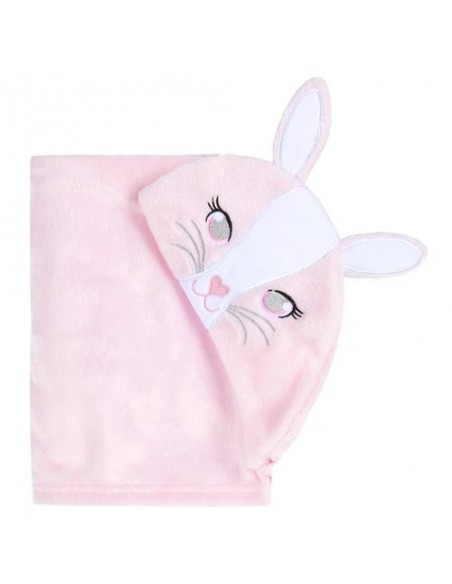 Cape de bain Bunny personnalisable - Rose / blanc