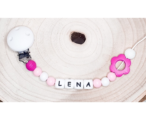Attache tétine Lena fleur
