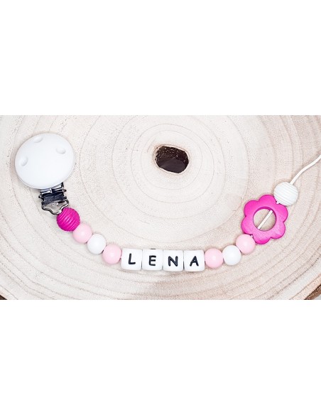 Attache tétine Lena fleur