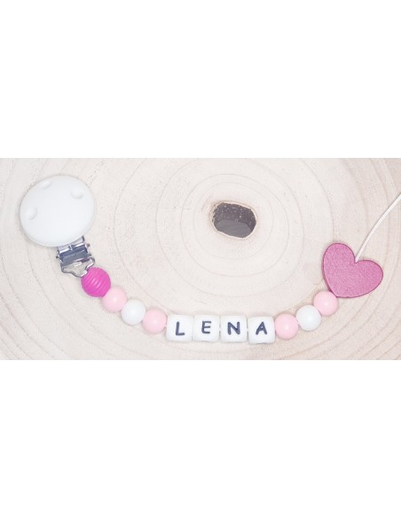 Attache tétine Lena coeur