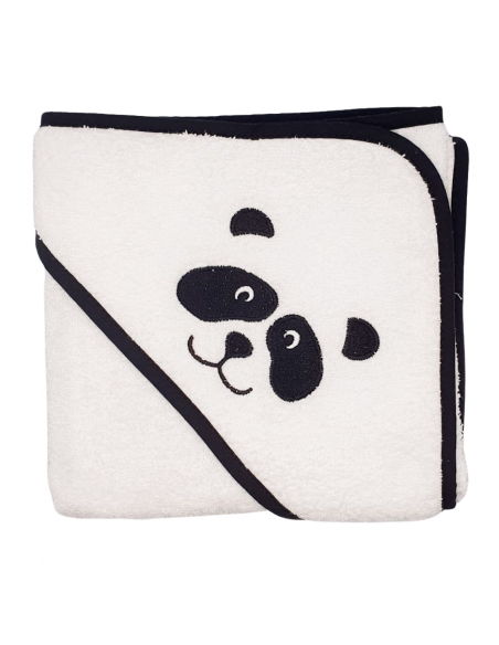 Cape de bain Panda Noir et blanc