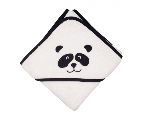 Cape de bain Panda Noir et blanc