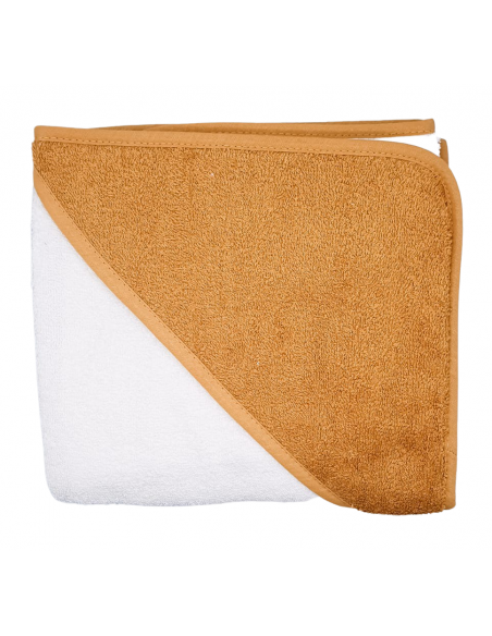 Cape de bain Moutarde et blanc