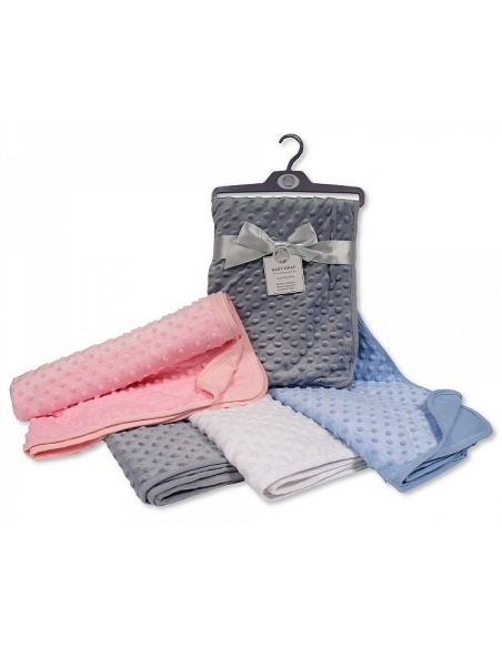 Pack couverture Minky + doudou lapin Gris + chaussons