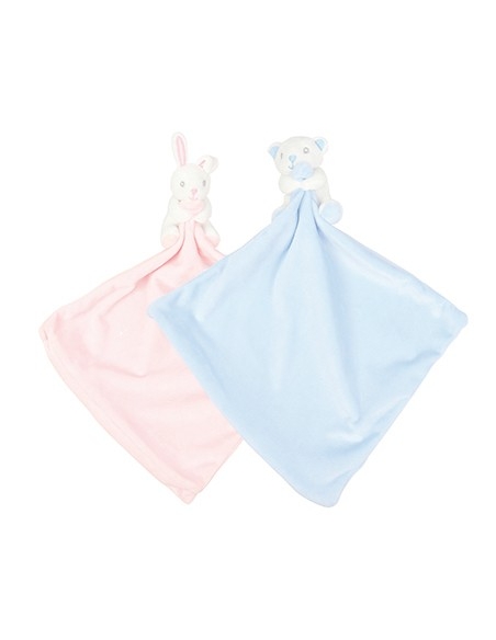 Doudou avec poche zipée - Rose / Ciel