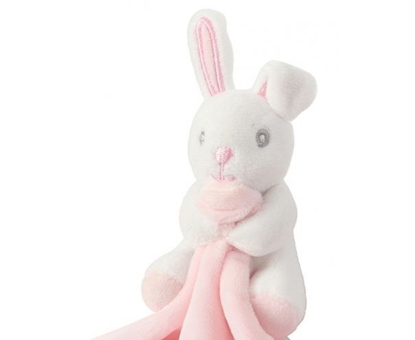 Doudou avec poche zipée - Rose / Ciel