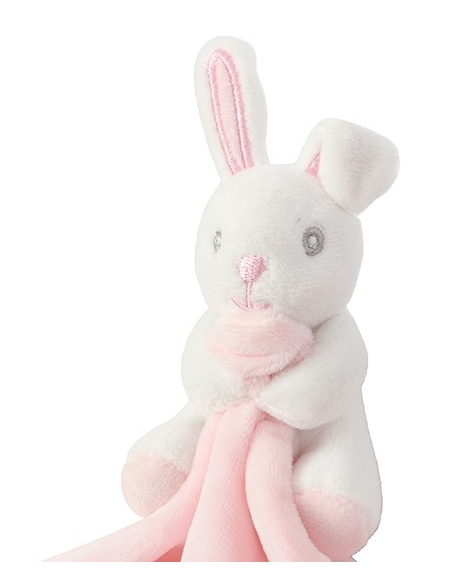 Doudou avec poche zipée - Rose / Ciel