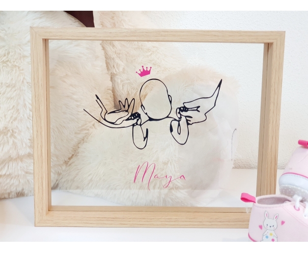 Cadre naissance personnalisé Angel