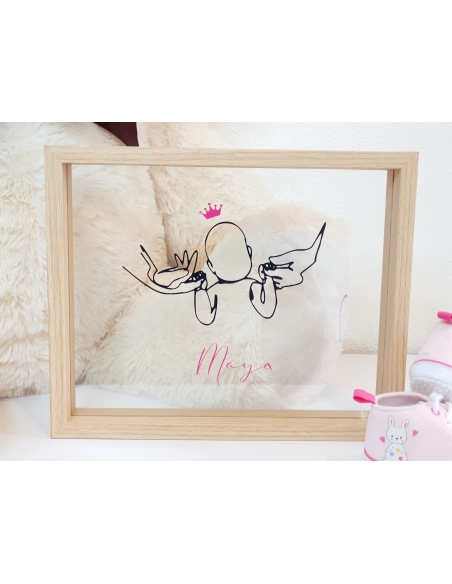 Cadre naissance personnalisé Angel