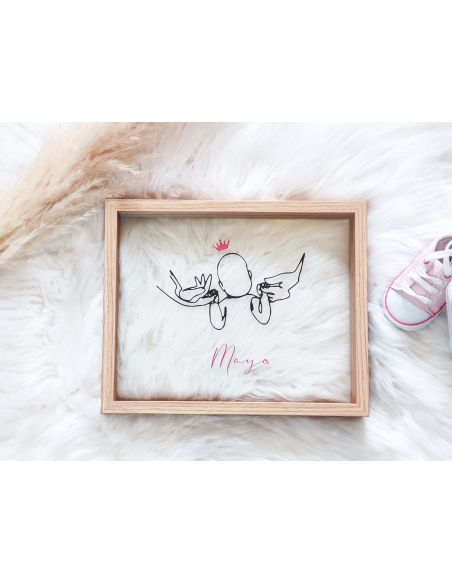 Cadre naissance personnalisé Angel