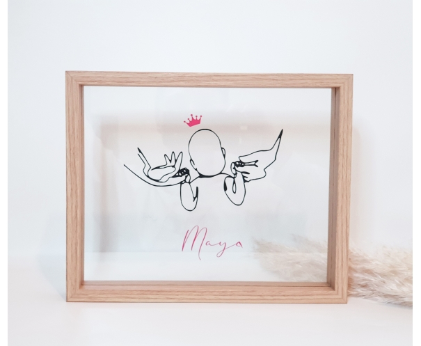 Cadre naissance personnalisé Angel