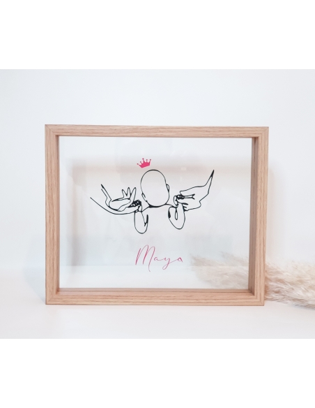 Cadre naissance personnalisé Angel