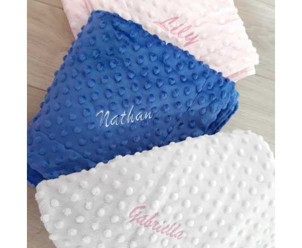Couverture polaire Minky  Marine