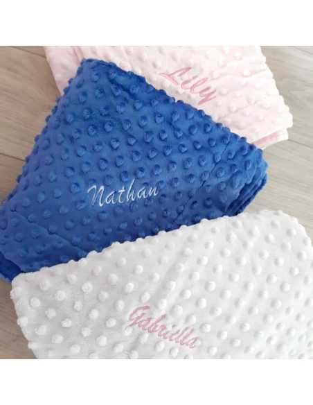 Couverture polaire Minky  Marine