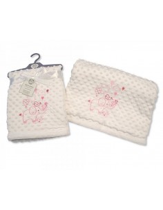 Couverture Minky chaude avec broderie éléphant