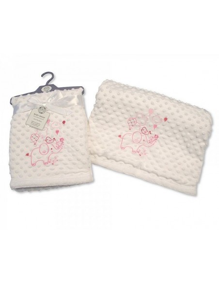 Couverture Minky chaude avec broderie éléphant