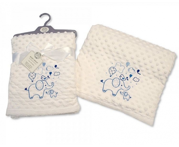 Couverture Minky chaude avec broderie éléphant