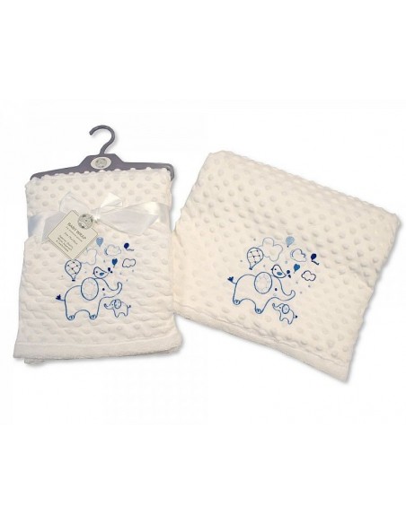 Couverture Minky chaude avec broderie éléphant