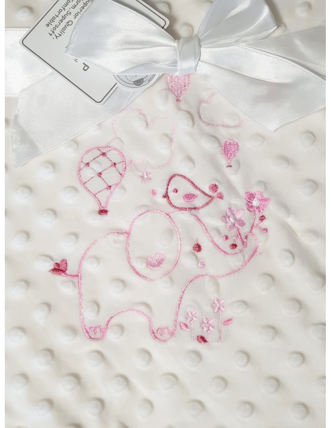 Couverture bébé minky et coton brodée – L'atelier Gravure