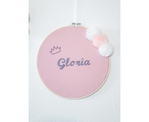 Cadre tambour personnalisé  Pompom