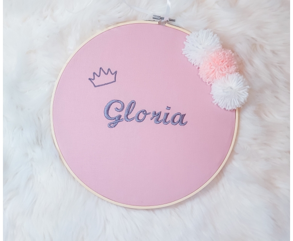 Cadre tambour personnalisé  Pompom