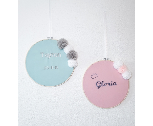 Cadre tambour personnalisé  Pompom